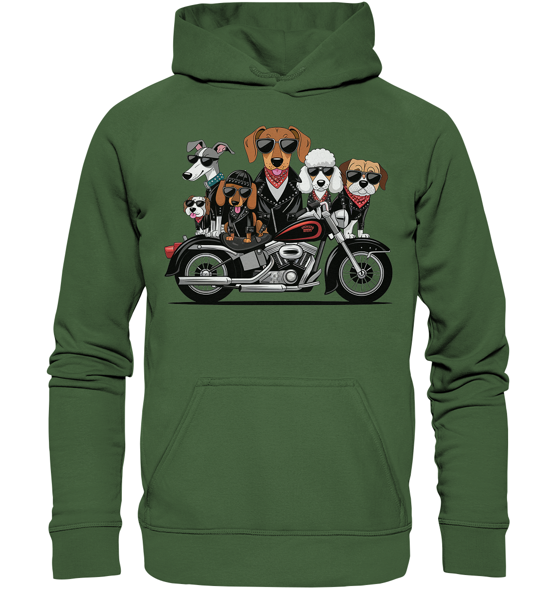 Hunde Biker Gang Fun - Basic Unisex Hoodie