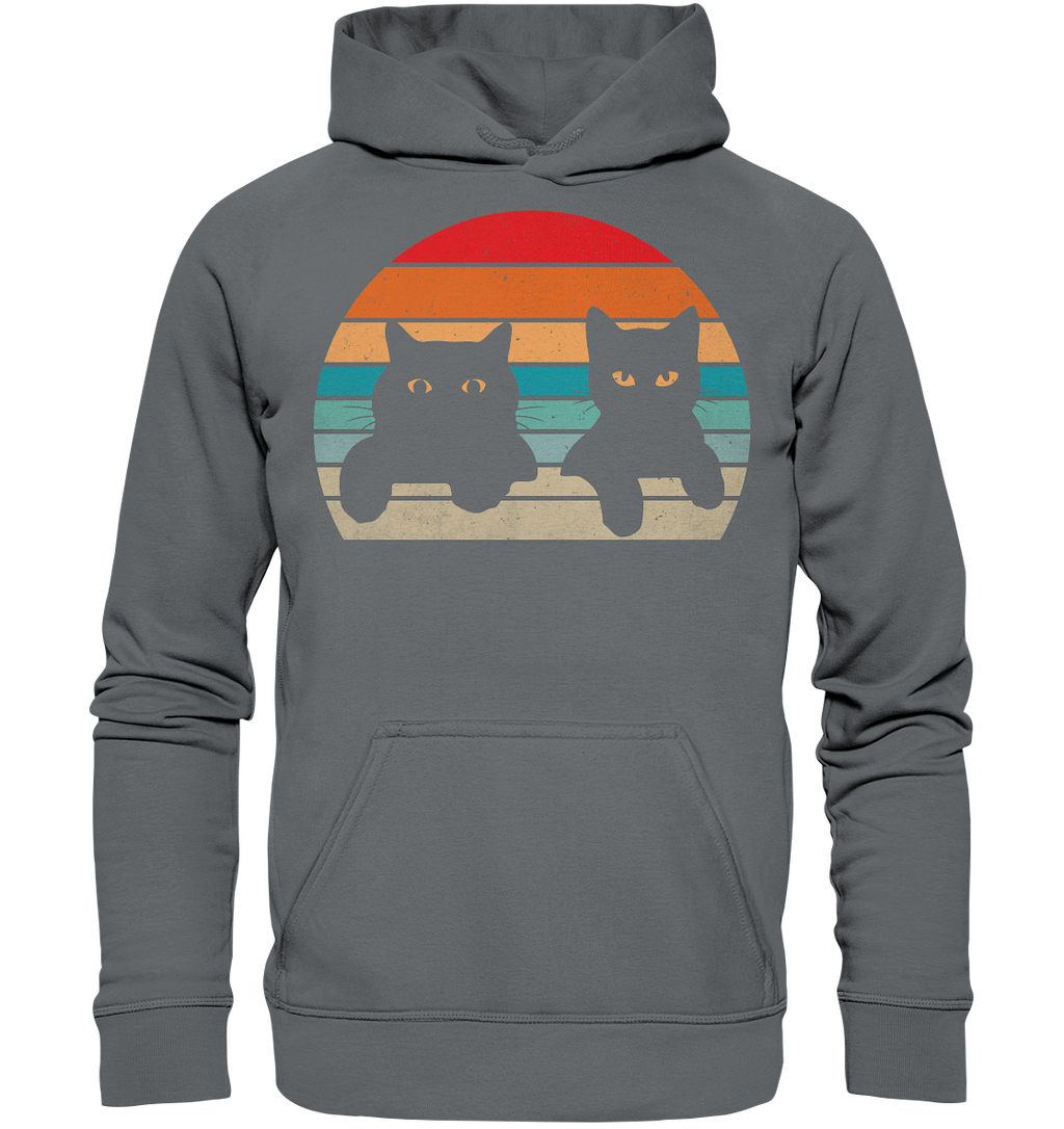 2 Katzen Retro Style - Basic Unisex Hoodie