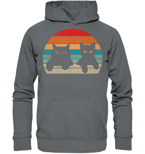 2 Katzen Retro Style - Basic Unisex Hoodie
