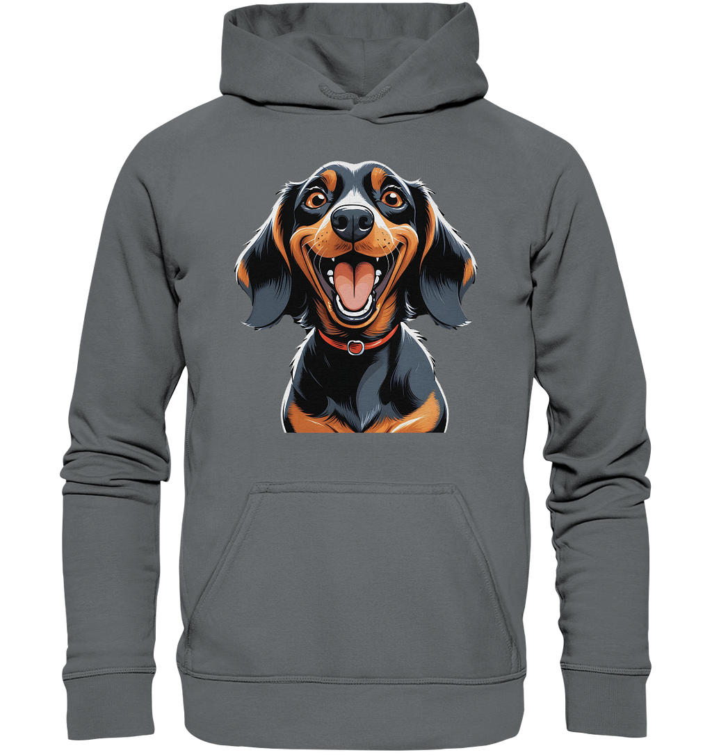 Happy Dackel Cartoon - Basic Unisex Hoodie