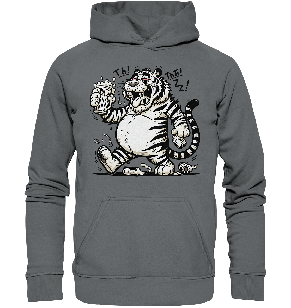 Drinkender Tiger Cartoon - Basic Unisex Hoodie