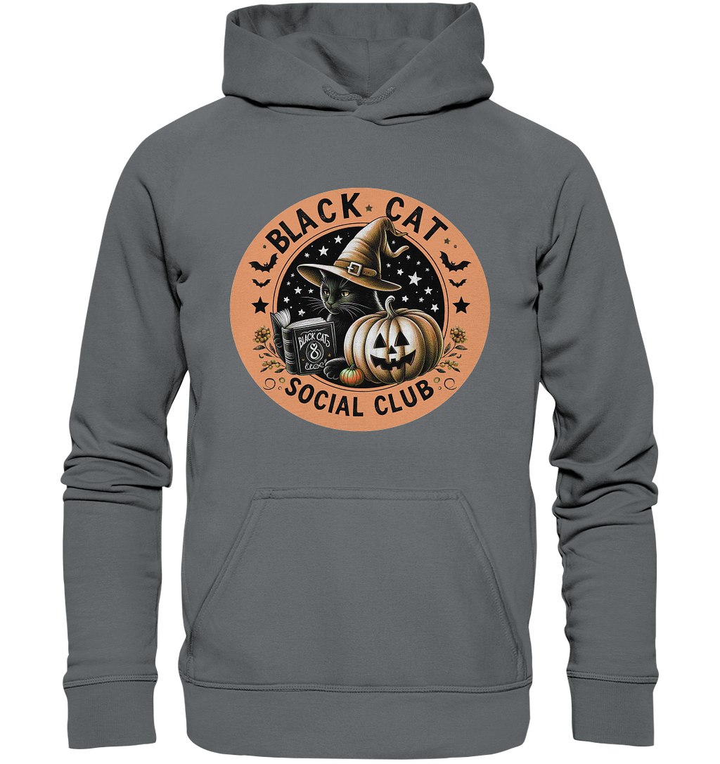Halloween Black Cat Social Club - Basic Unisex Hoodie