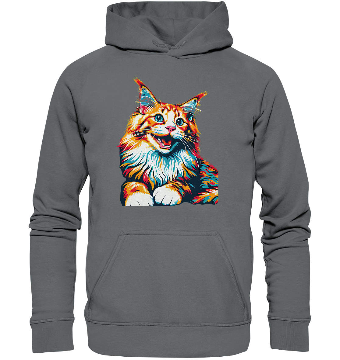 Maine Coon Katze Pop Art - personalisierbar - Basic Unisex Hoodie