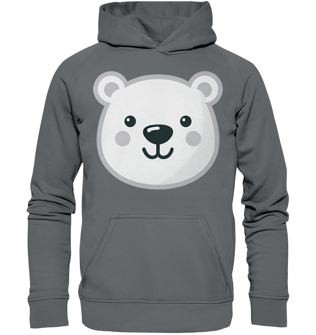 Fröhliche Eisbär Gesicht  - personalisierbar - Basic Unisex Hoodie