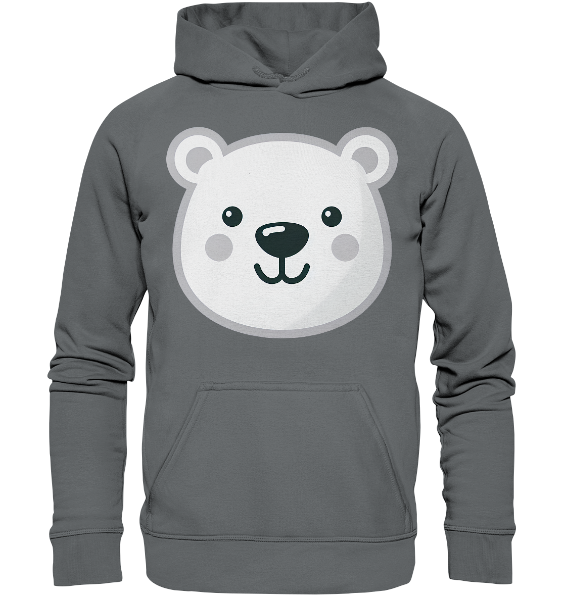 Fröhliche Eisbär Gesicht  - personalisierbar - Basic Unisex Hoodie