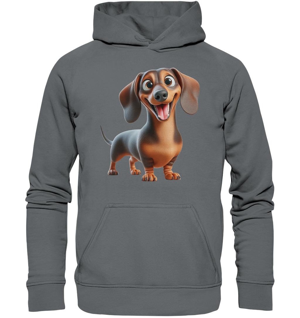 Happy Dackel Cartoon - personalisierbar - Basic Unisex Hoodie