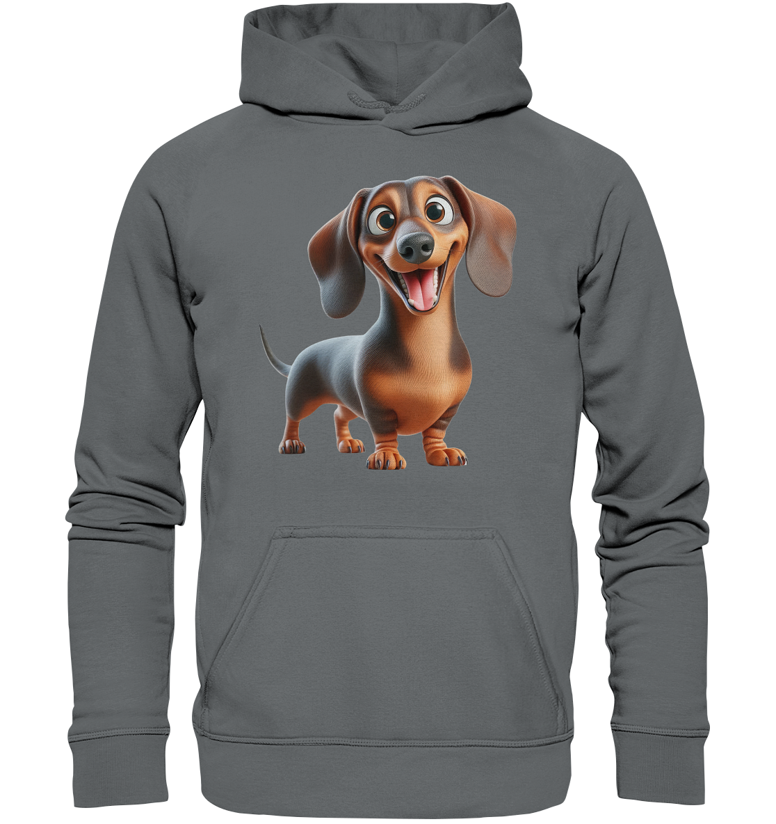Happy Dackel Cartoon - personalisierbar - Basic Unisex Hoodie