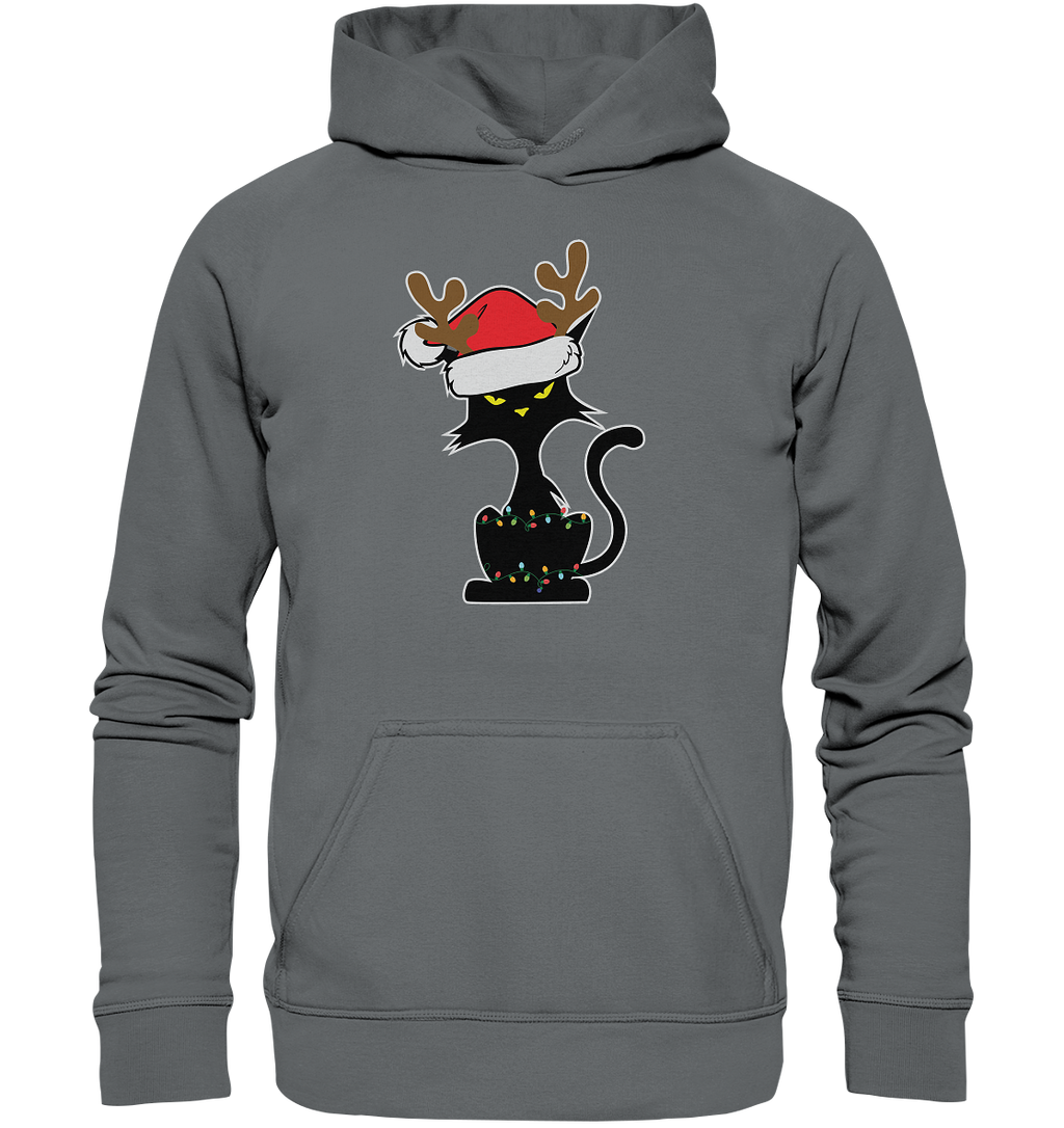 Grumpy Weihnachts Katze Cartoon - Basic Unisex Hoodie