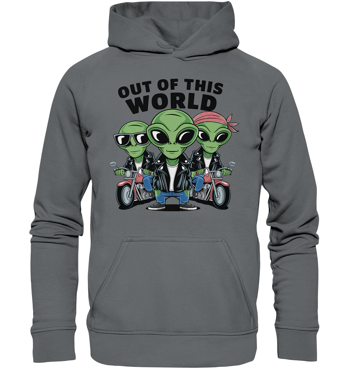 Out of this World Alien Biker - Basic Unisex Hoodie