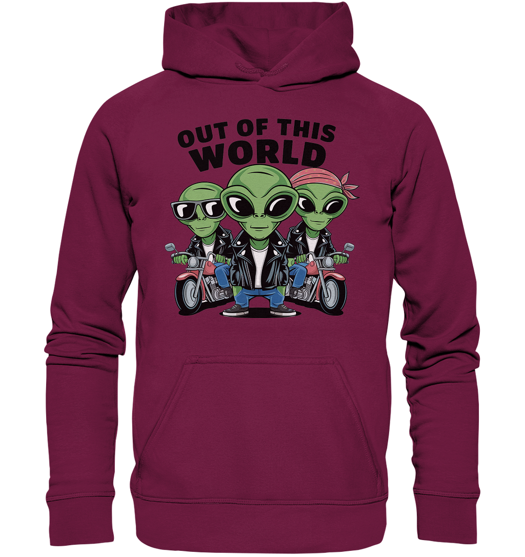 Out of this World Alien Biker - Basic Unisex Hoodie