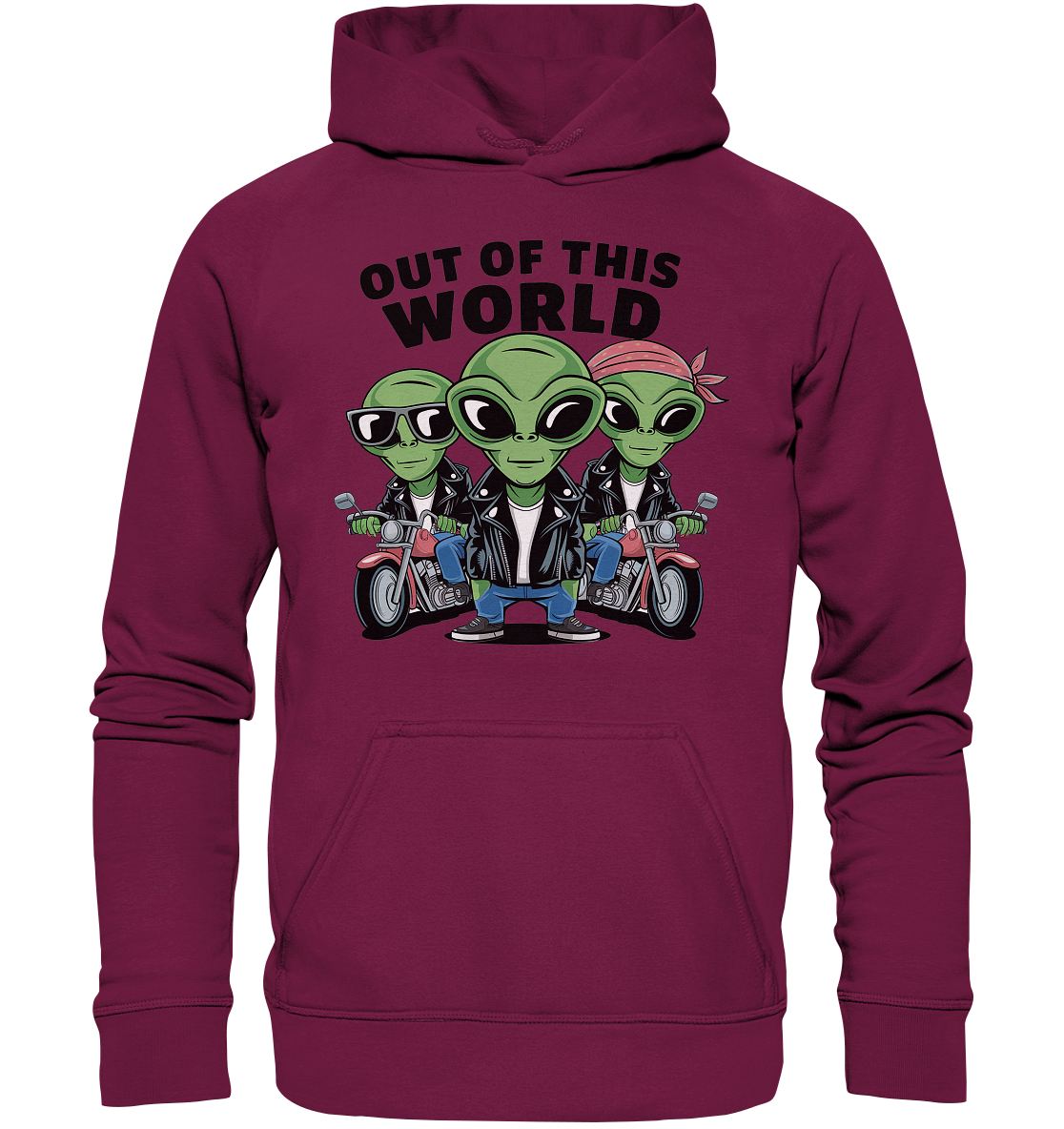 Out of this World Alien Biker - Basic Unisex Hoodie