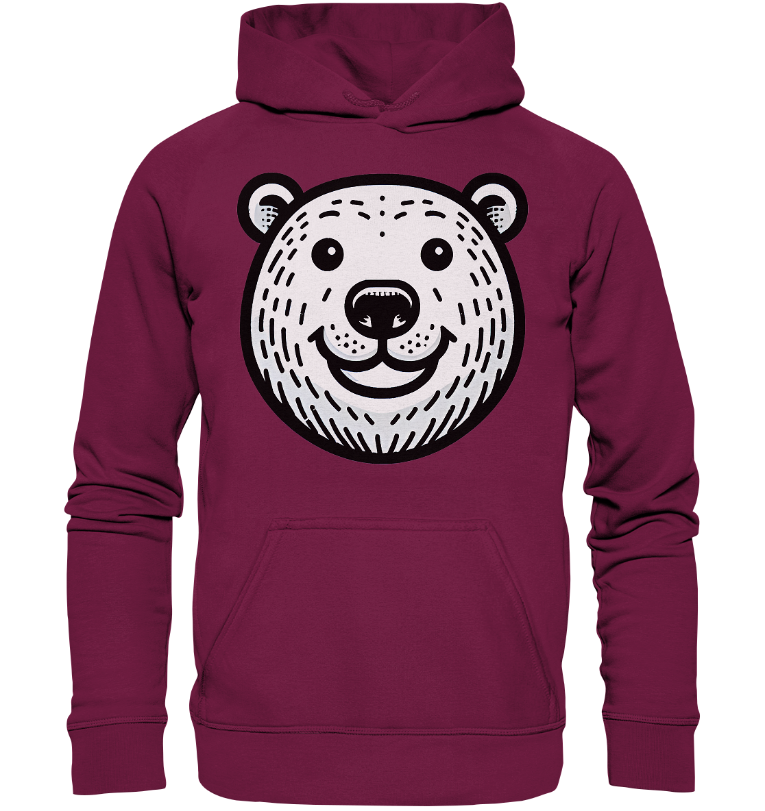 Lustiges Eisbär Gesicht   - personalisierbar  - Basic Unisex Hoodie