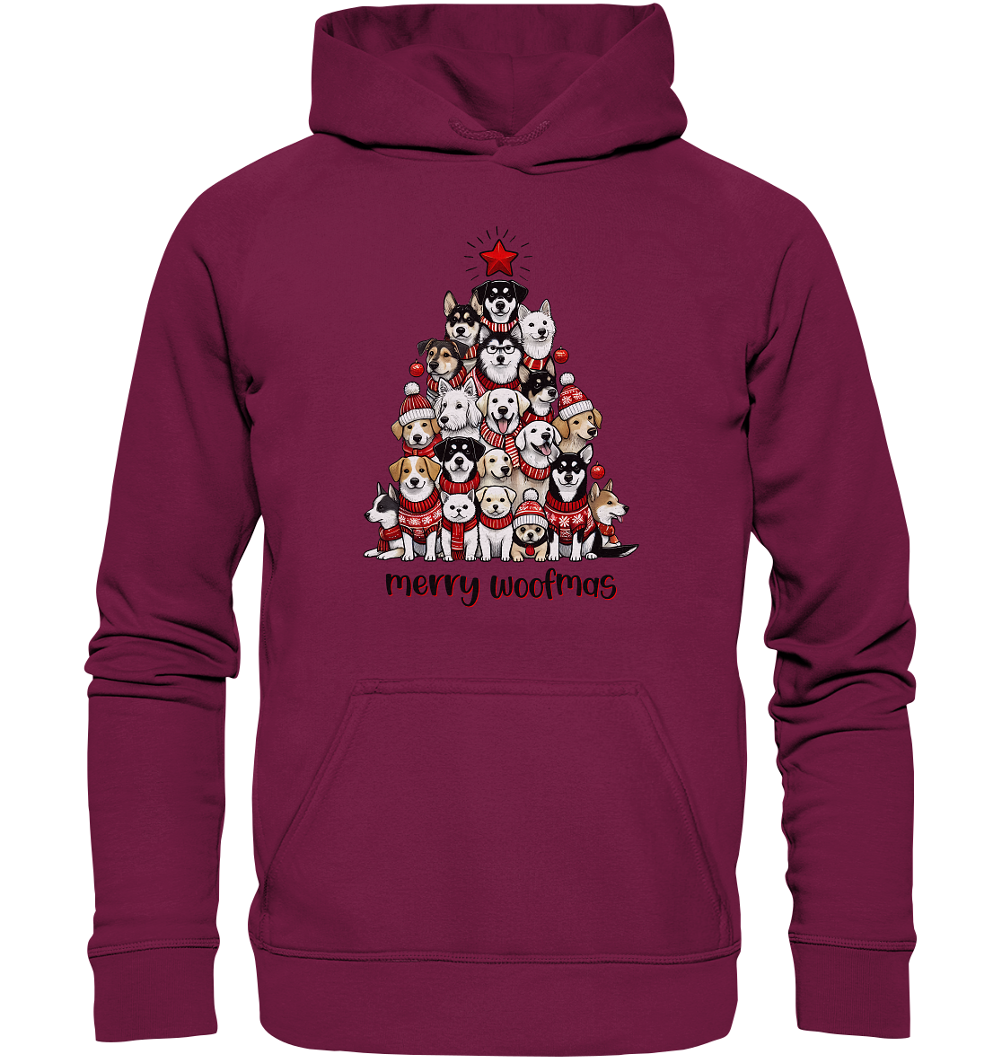 Weihnachten Christmas Hunde Baum Merry Woofmas - Basic Unisex Hoodie