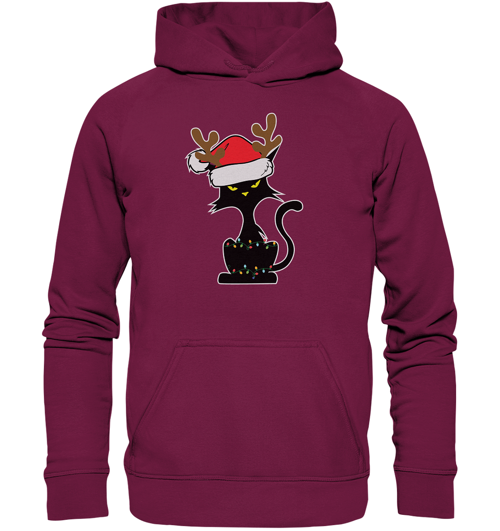 Grumpy Weihnachts Katze Cartoon - Basic Unisex Hoodie