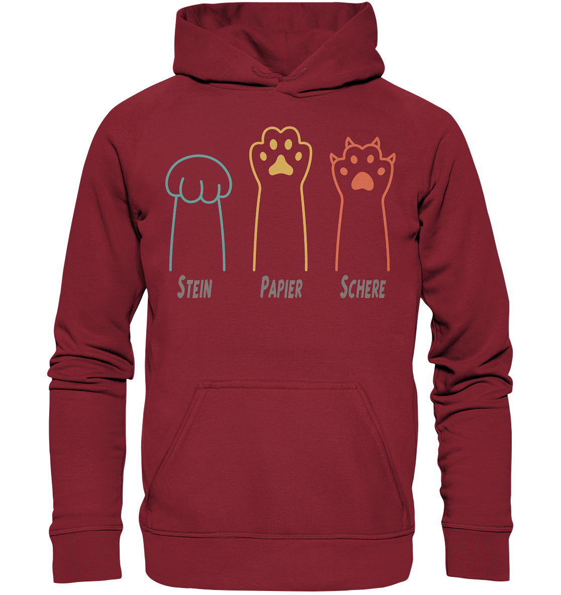 Pfoten Stein-Papier-Schere - Basic Unisex Hoodie
