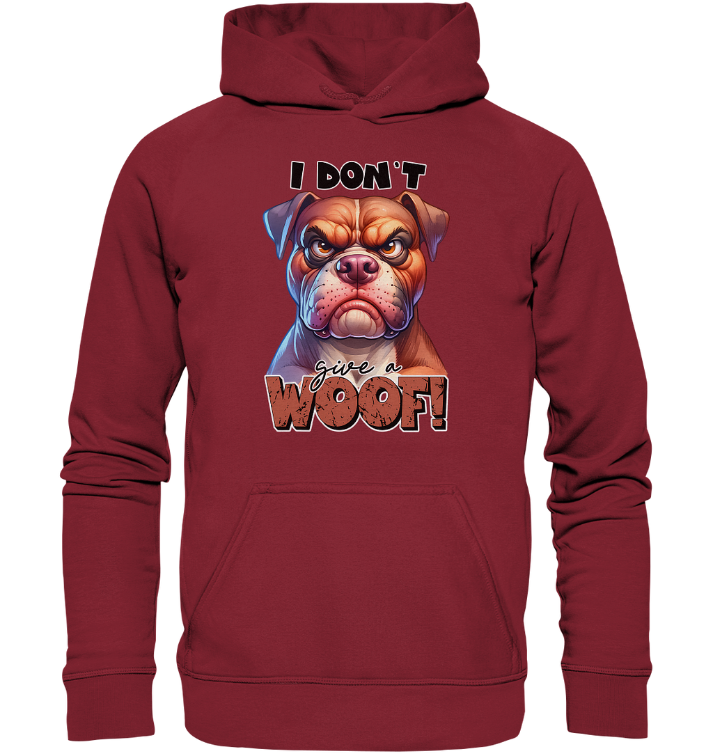 I don't give a woof - Fun Hunde Cartoon - Basic Unisex Hoodie