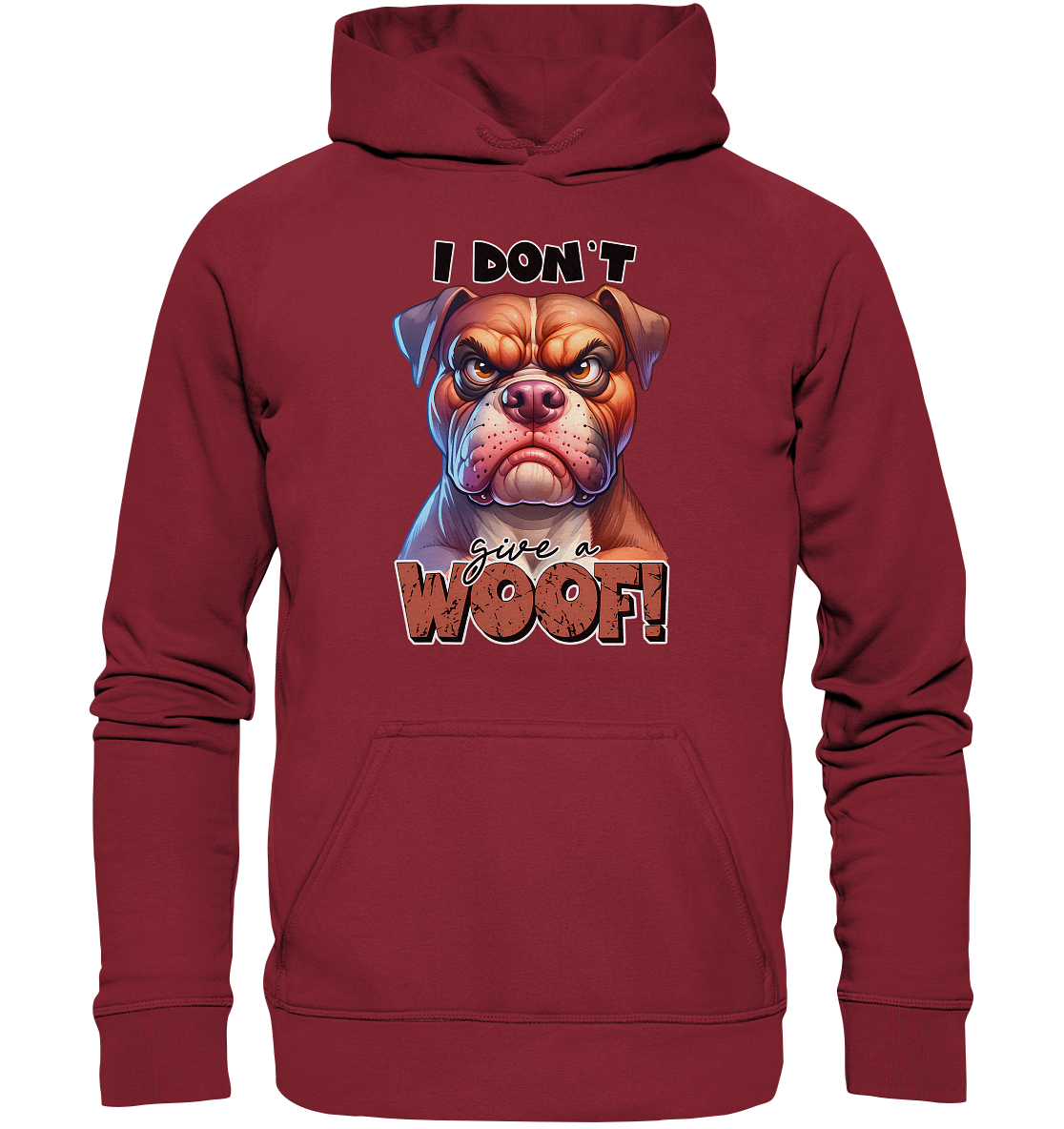 I don't give a woof - Fun Hunde Cartoon - Basic Unisex Hoodie