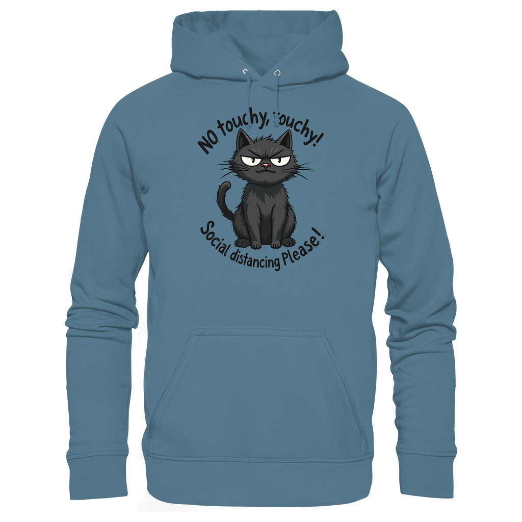 No touchy, touchy! Social distance Please! Black cat - Basic Unisex Hoodie