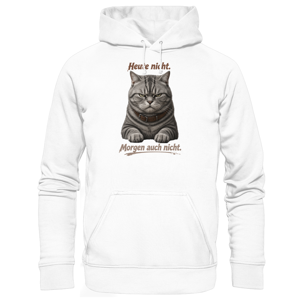 Heute nicht. Morgen auch nicht! Grumpy Tabby Katze  - Basic Unisex Hoodie