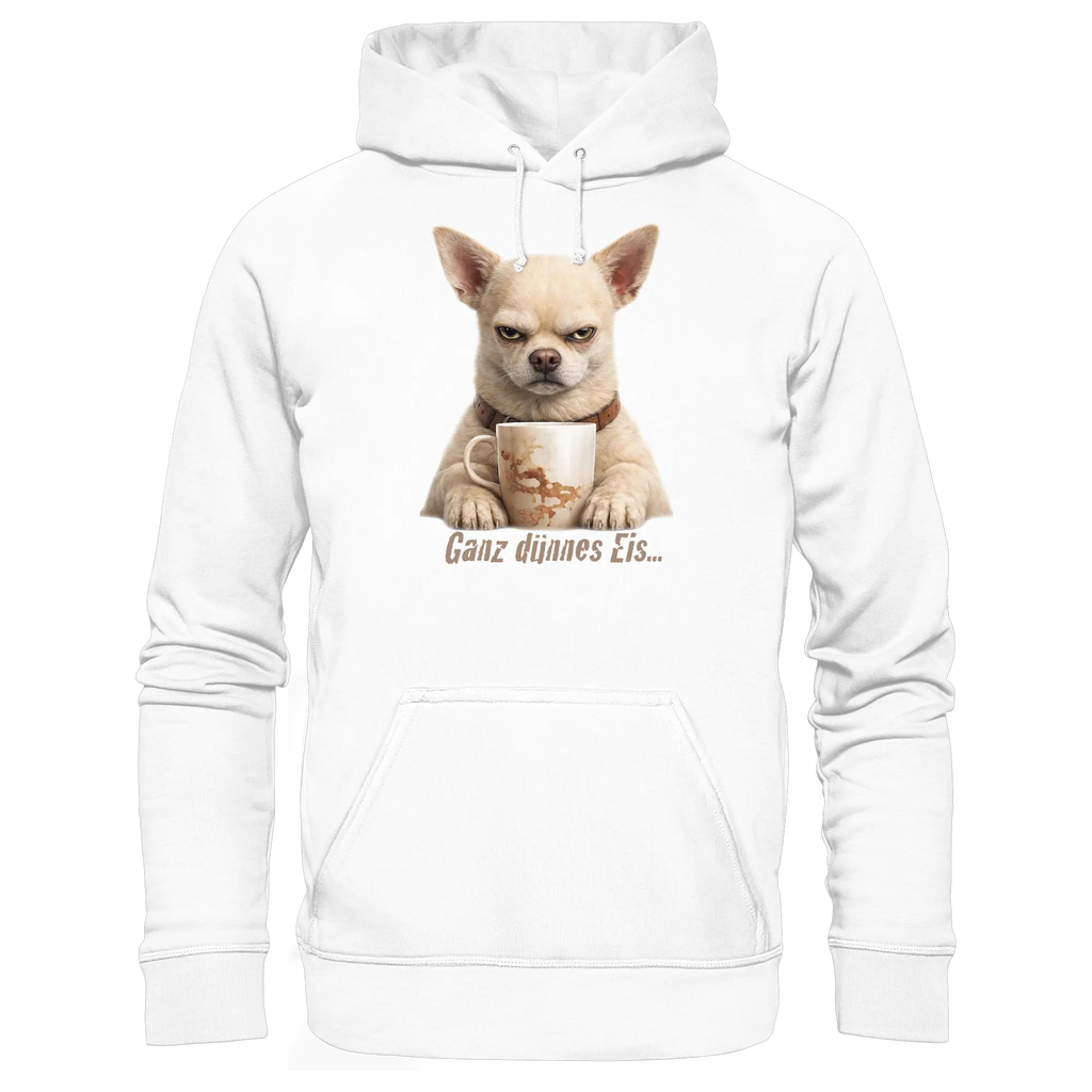 Ganz dünnes Eis. Chihuahua comic  - Basic Unisex Hoodie - PAWentura