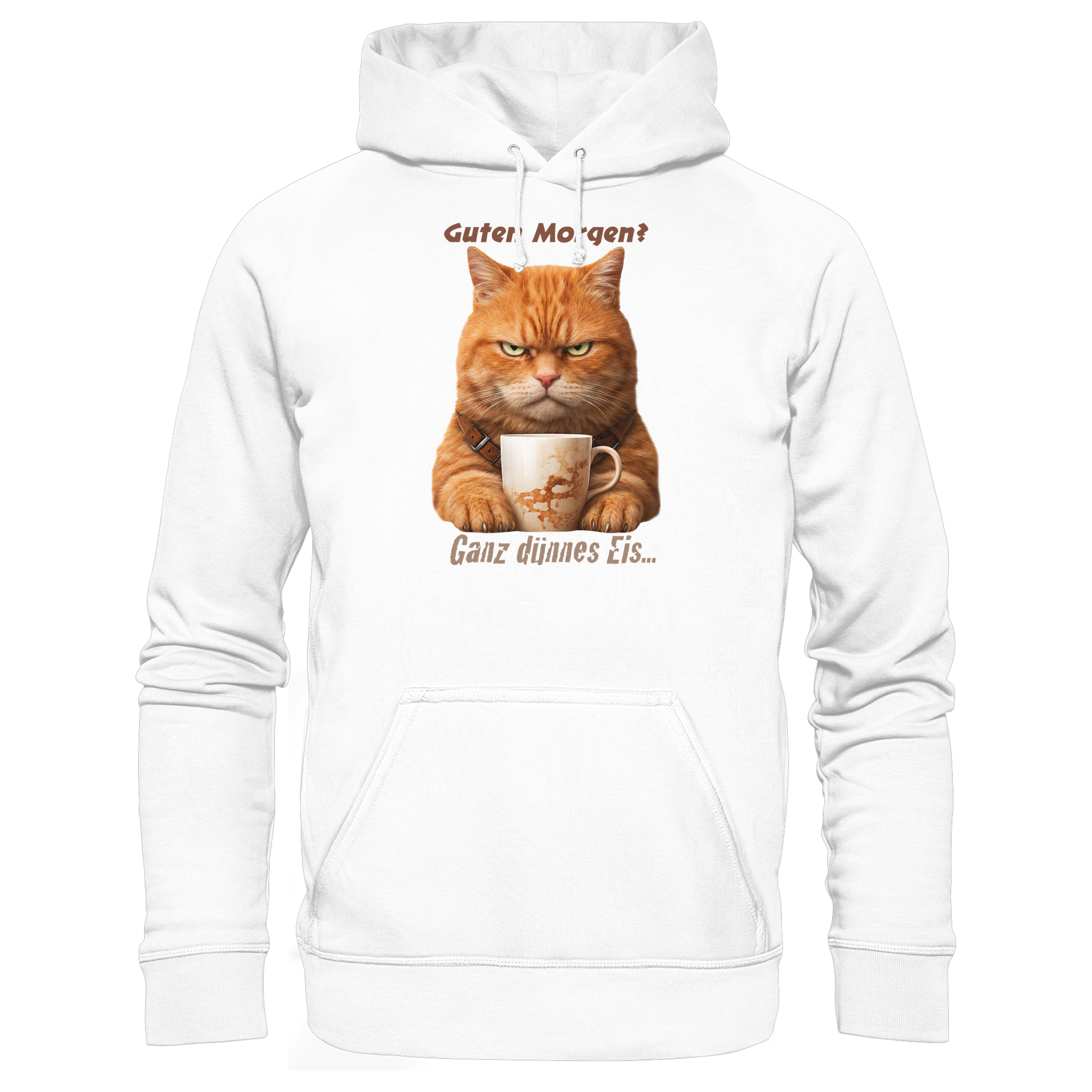 Guten Morgen Ganz dünnnes Eis. Ginger Cat comic  - Basic Unisex Hoodie