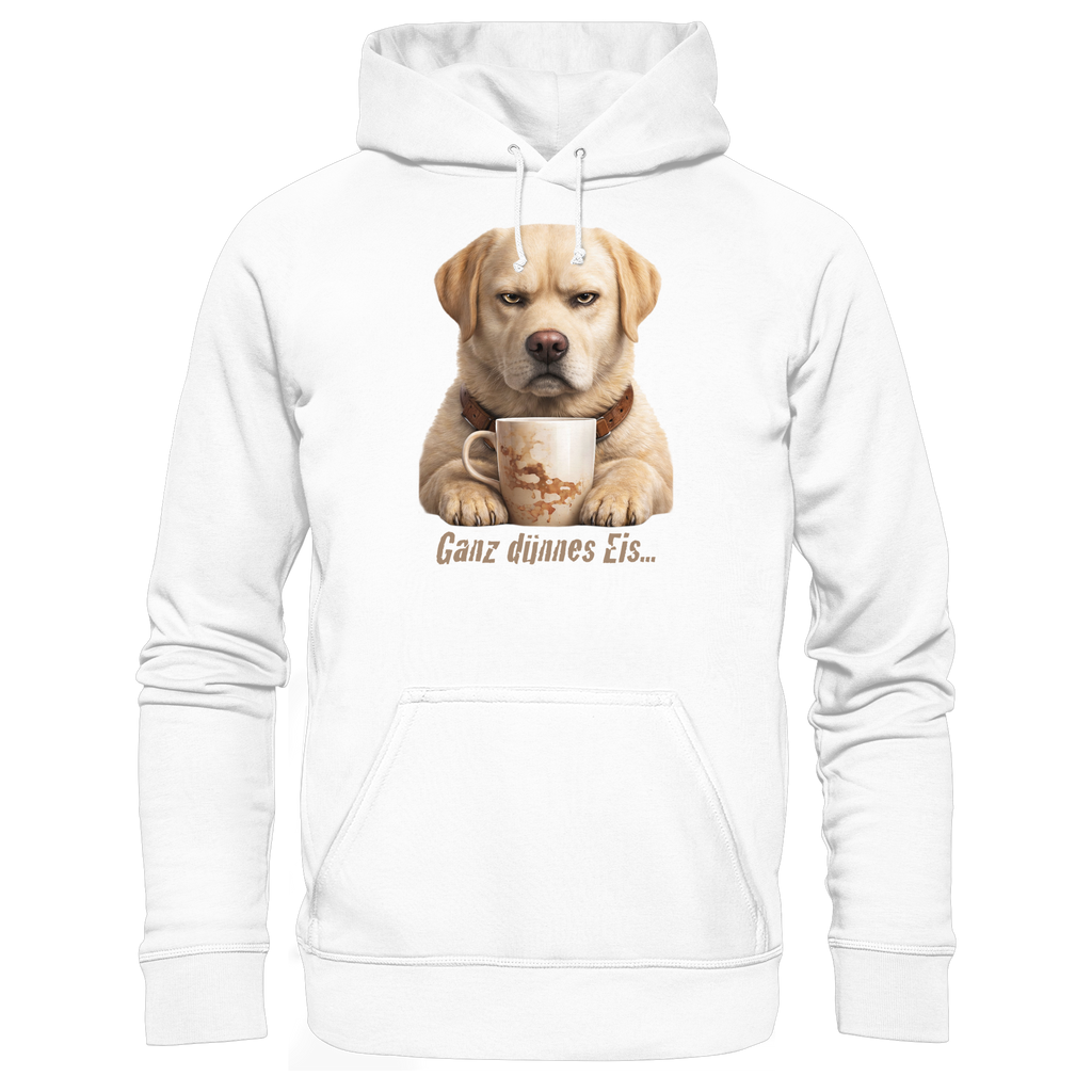 Ganz dünnes Eis- Grumpy Labrador Retreiver  - Basic Unisex Hoodie