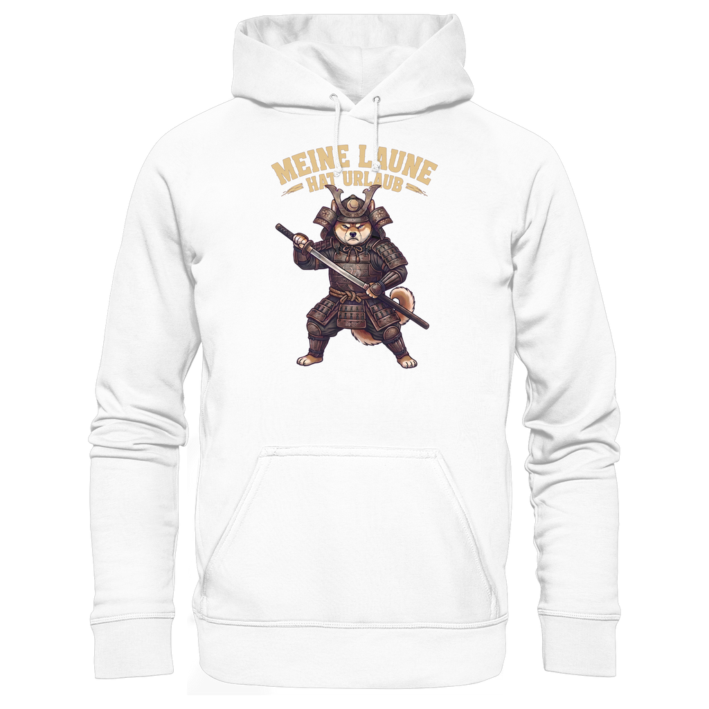Meine Laune hat Urlaub – Lustiger Shiba Samurai Hund - Basic Unisex Hoodie