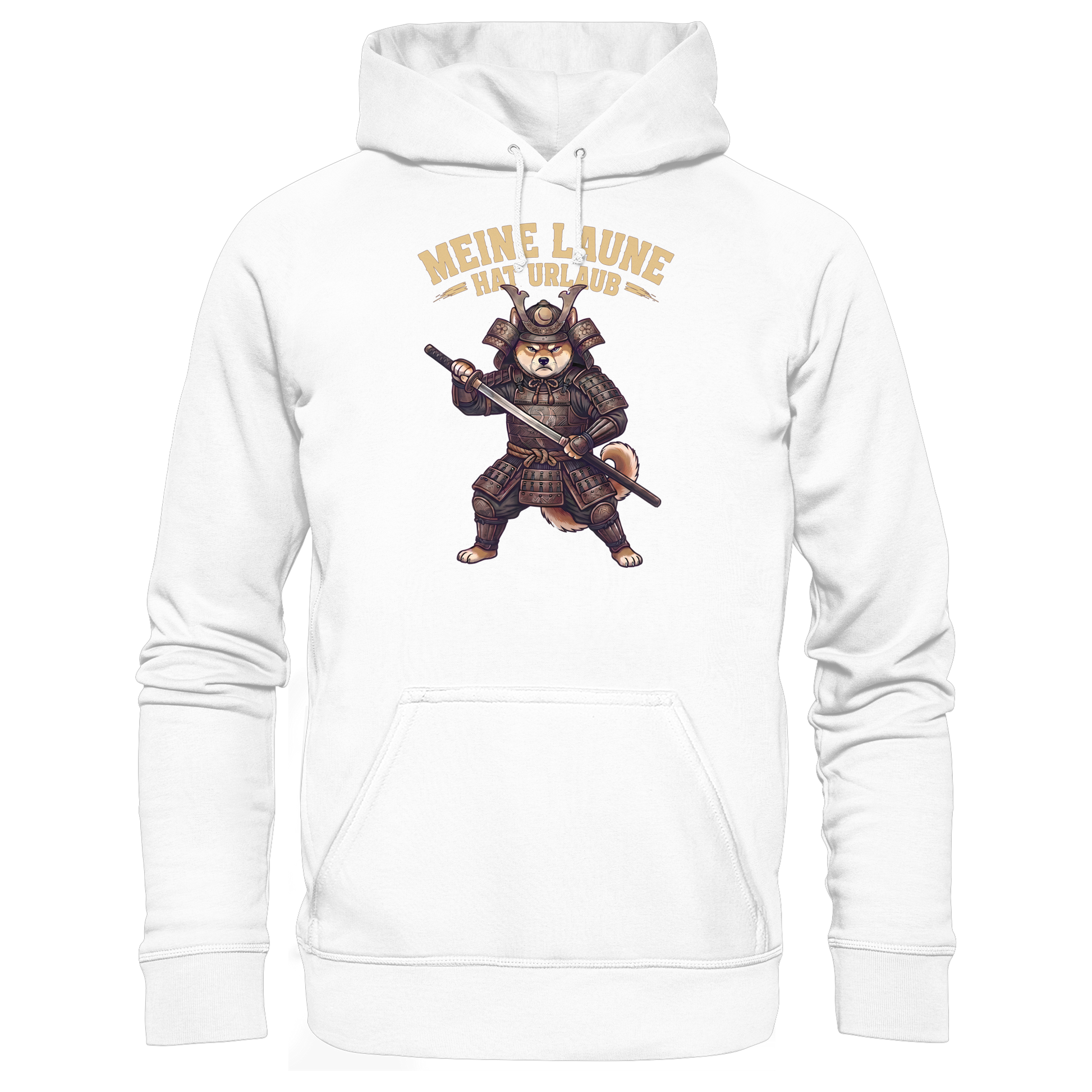 Meine Laune hat Urlaub – Lustiger Shiba Samurai Hund - Basic Unisex Hoodie