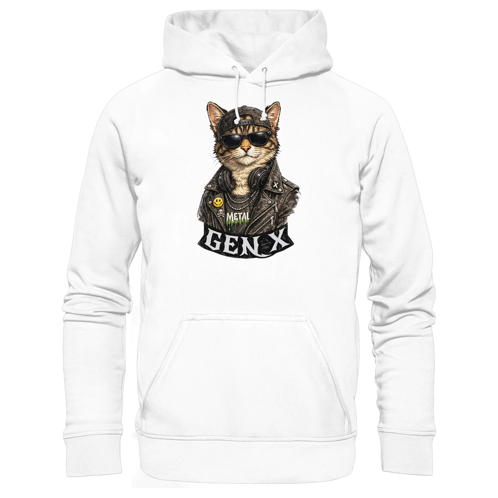 GEN X Funny Punk Cat - Basic Unisex Hoodie - PAWentura