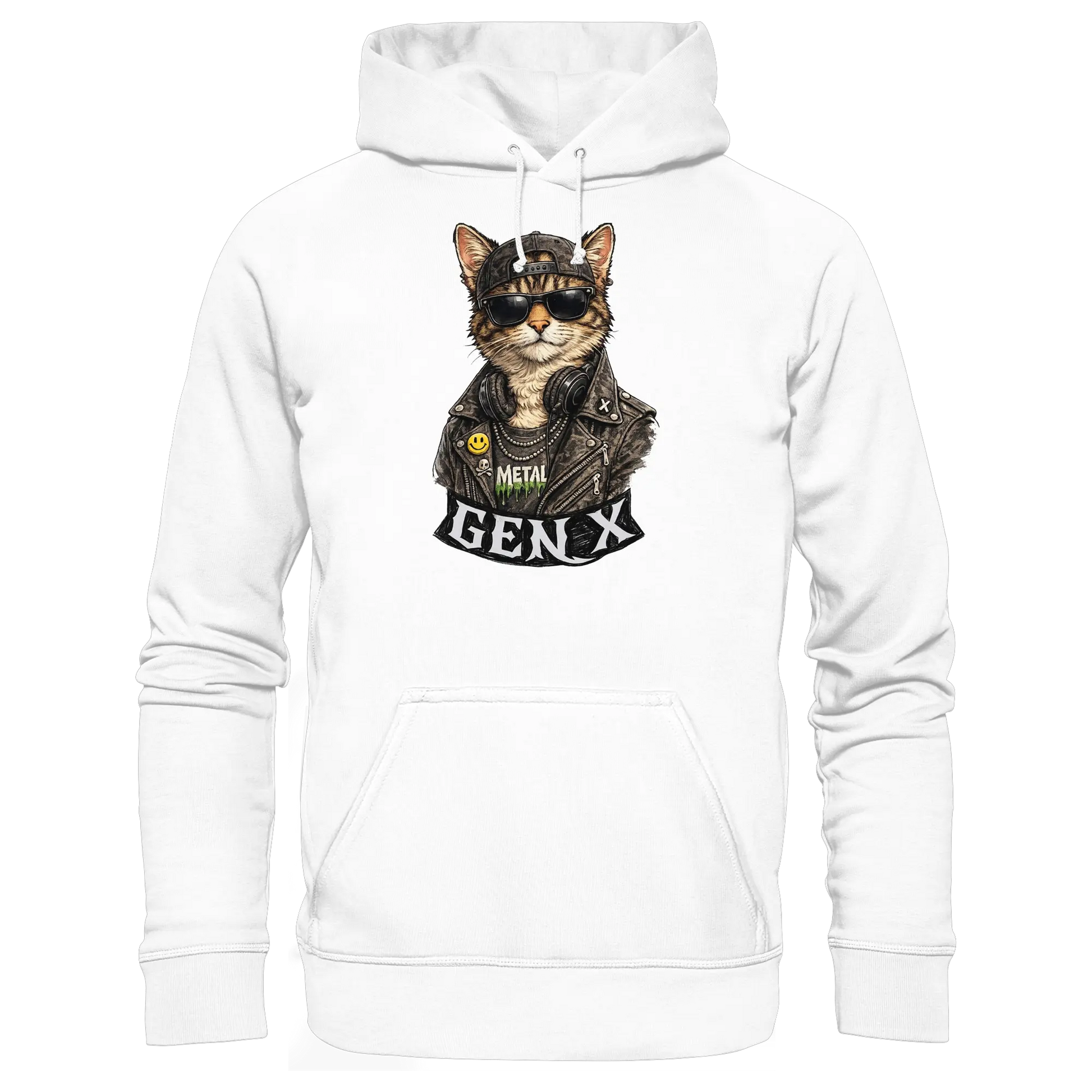GEN X Funny Punk Cat - Basic Unisex Hoodie - PAWentura