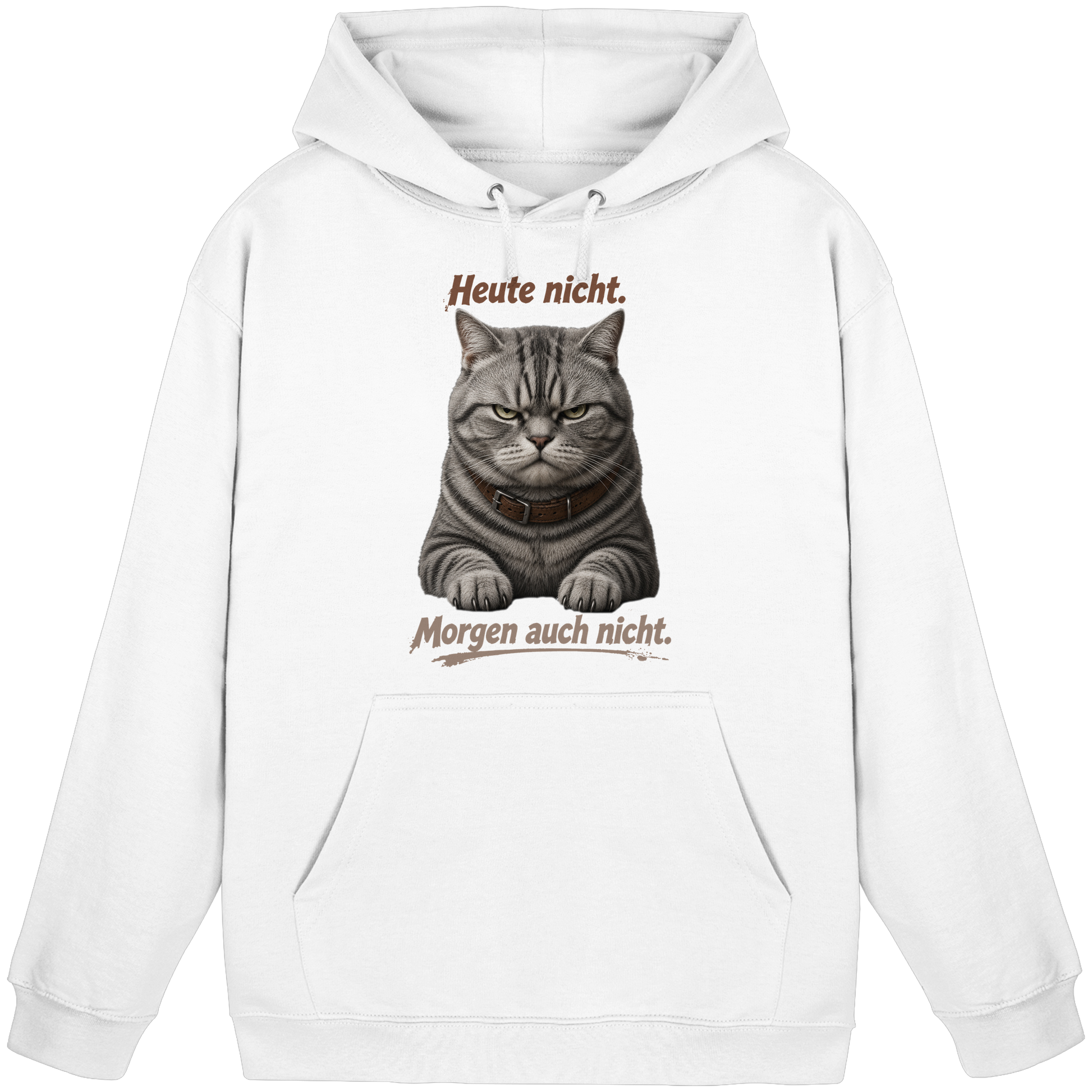 Heute nicht. Morgen auch nicht! Grumpy Tabby Katze  - Basic Unisex Hoodie