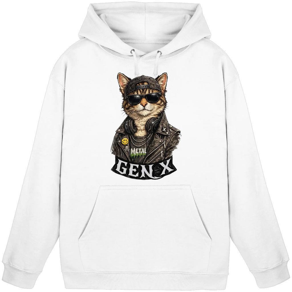 GEN X Funny Punk Cat - Basic Unisex Hoodie - PAWentura