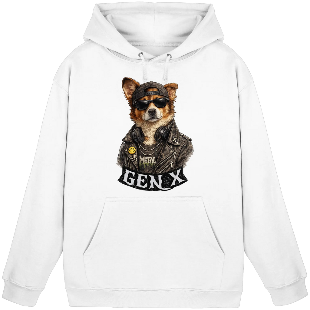 GEN X Funny Punk Dog 80s - Basic Unisex Hoodie - PAWentura