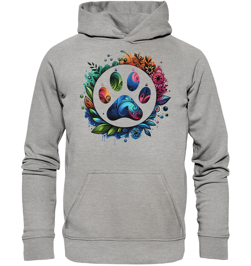 Pfote mit Blumendesign - Basic Unisex Hoodie