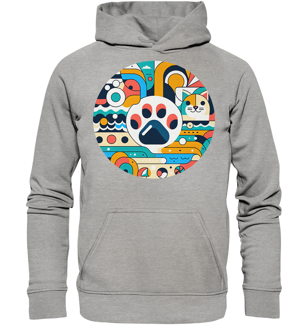 Pfote modern Art mit Katze - Basic Unisex Hoodie