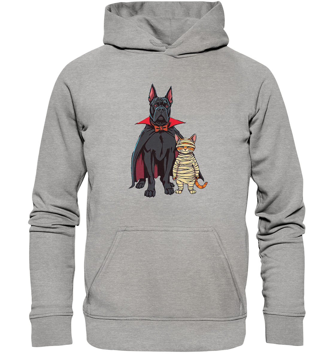 Halloween Cane Corso mit Katze als comic - Basic Unisex Hoodie