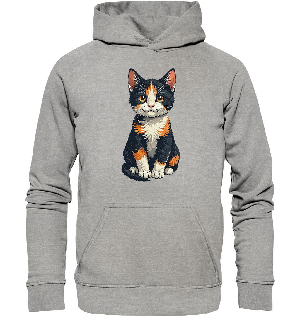 Süsse Glückskatze Illustration  - Basic Unisex Hoodie