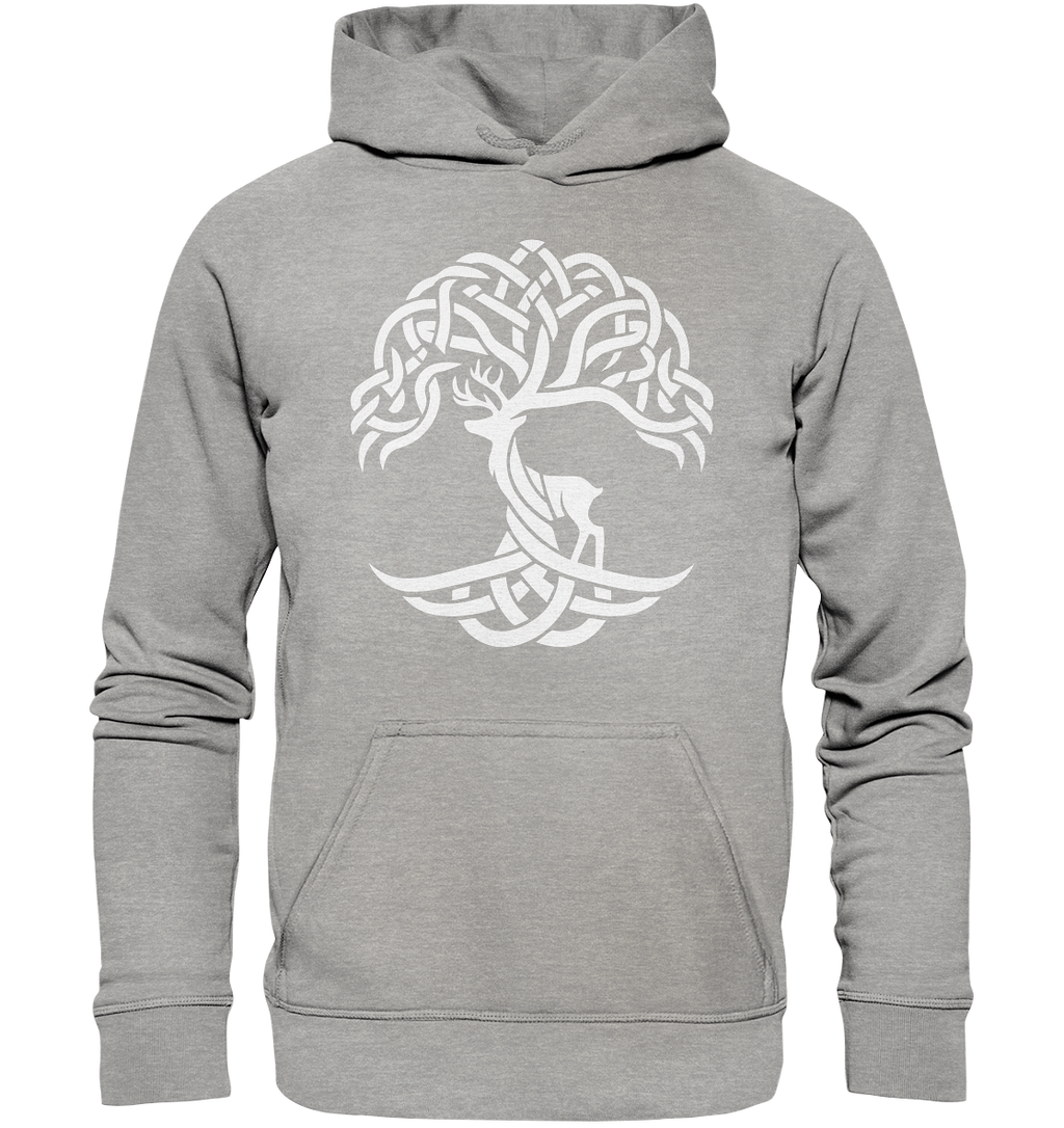 Keltischer Lebensbaum mit Hirsch - Basic Unisex Hoodie