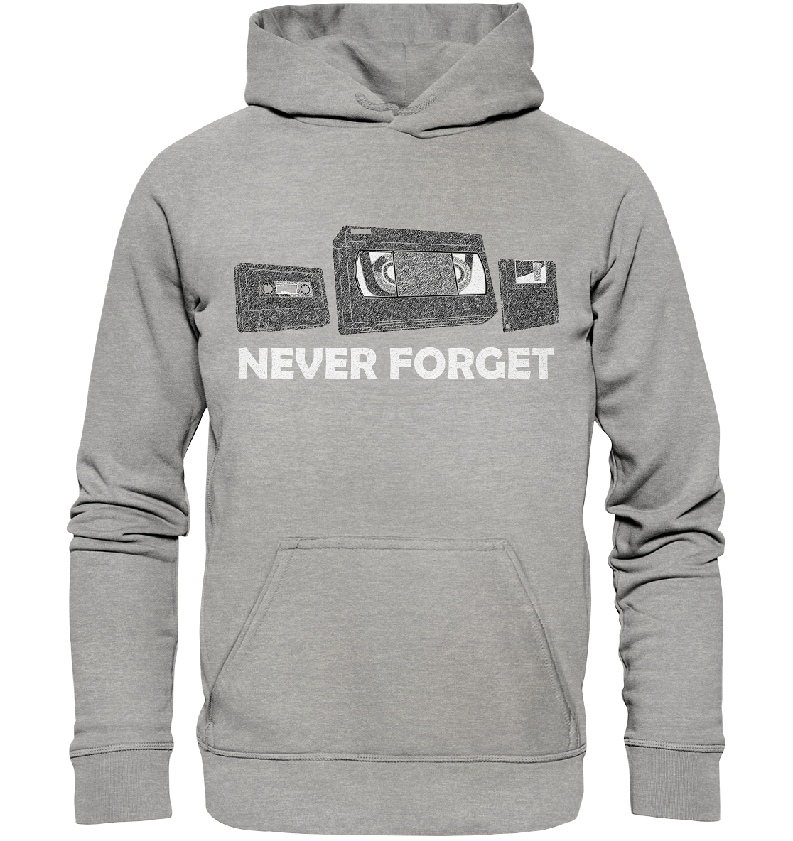 Kasette, VHS,  Disk - never forget - Basic Unisex Hoodie