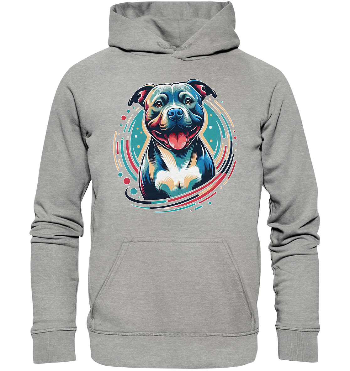 Happy Pittbull / Staffy PopArt - Basic Unisex Hoodie