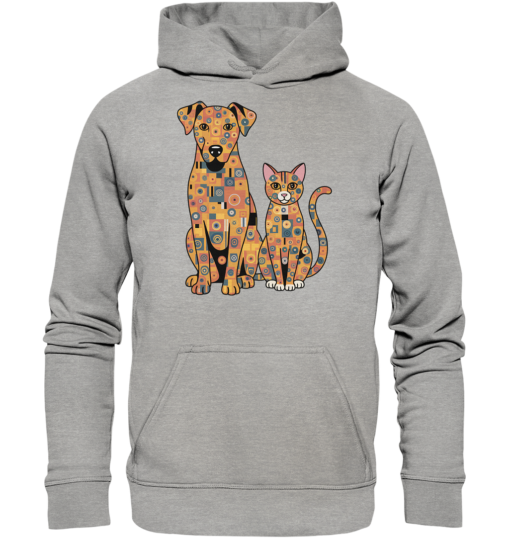 Illustration Hund und Katze in Klimt  Style - Basic Unisex Hoodie