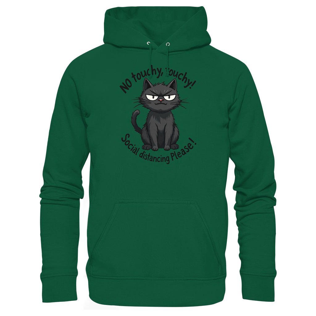 No touchy, touchy! Social distance Please! Black cat - Basic Unisex Hoodie
