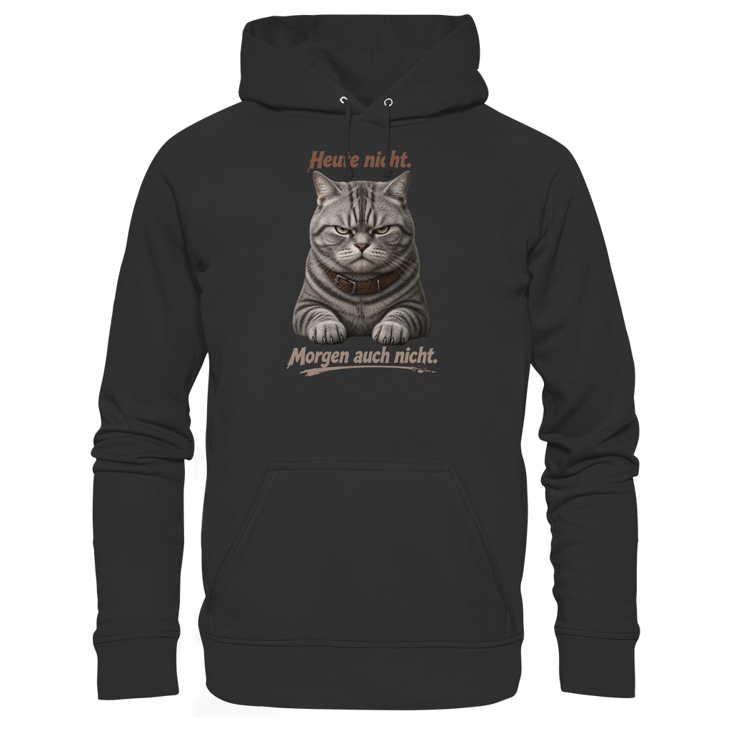 Heute nicht. Morgen auch nicht! Grumpy Tabby Katze  - Basic Unisex Hoodie