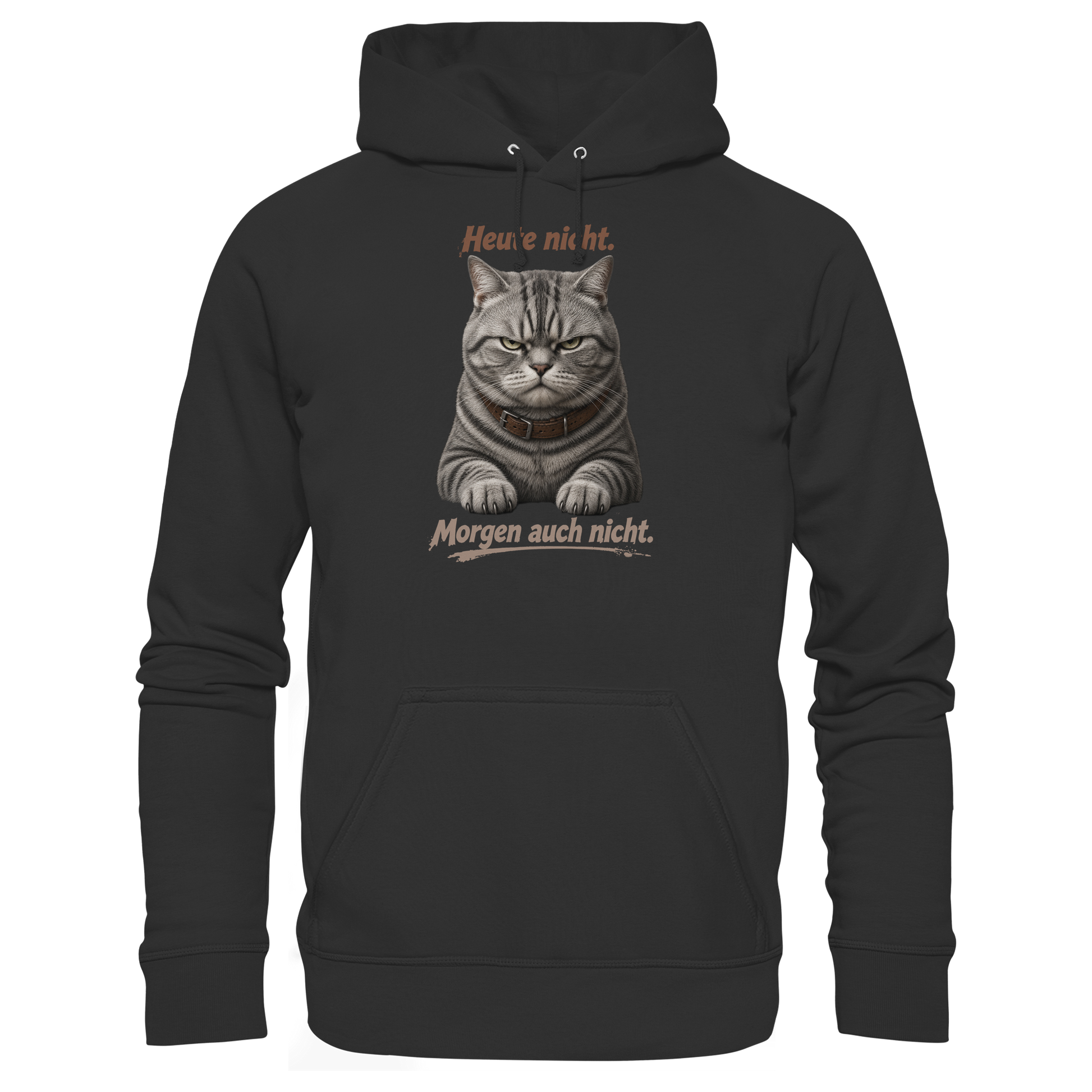 Heute nicht. Morgen auch nicht! Grumpy Tabby Katze  - Basic Unisex Hoodie