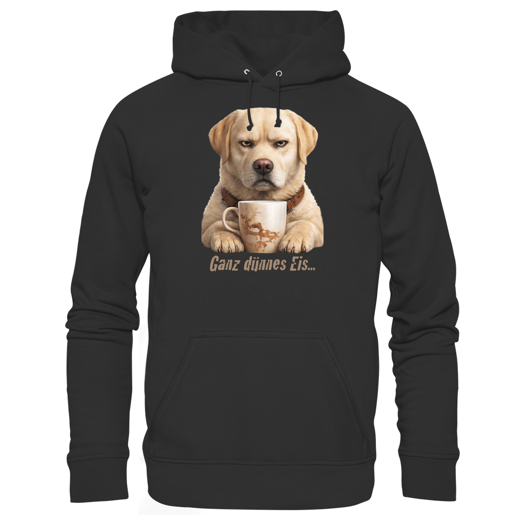 Ganz dünnes Eis- Grumpy Labrador Retreiver  - Basic Unisex Hoodie