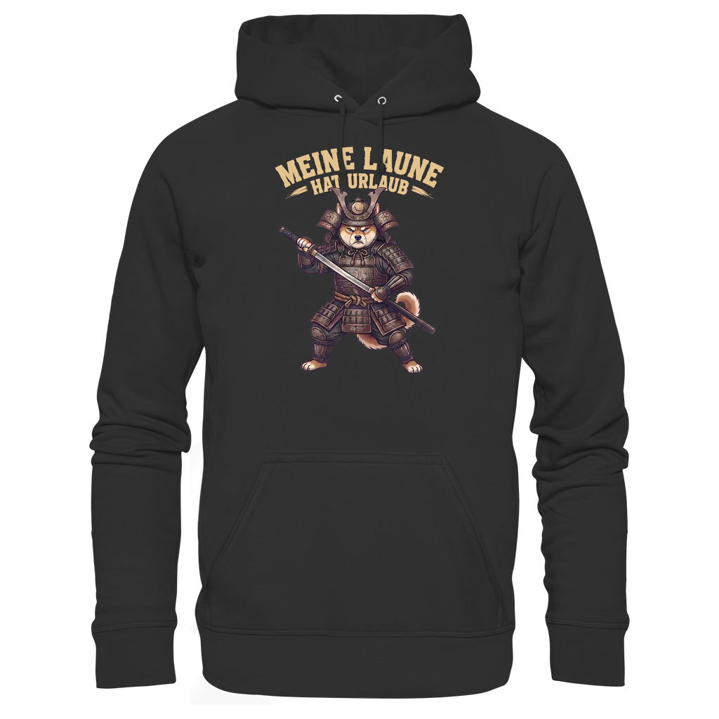 Meine Laune hat Urlaub – Lustiger Shiba Samurai Hund - Basic Unisex Hoodie