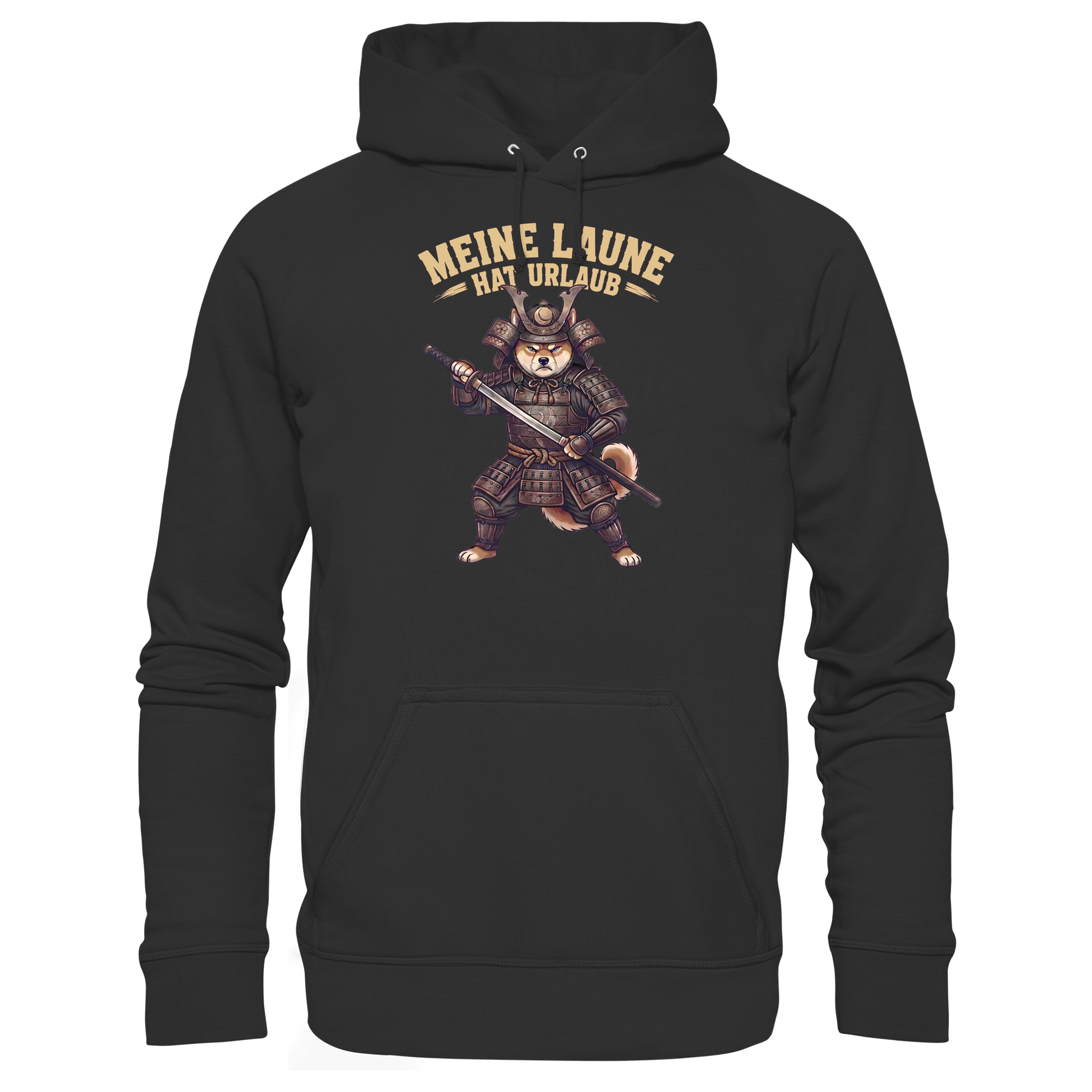 Meine Laune hat Urlaub – Lustiger Shiba Samurai Hund - Basic Unisex Hoodie