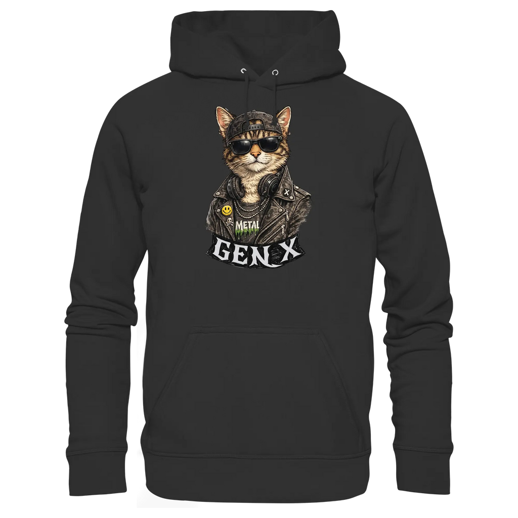 GEN X Funny Punk Cat - Basic Unisex Hoodie - PAWentura