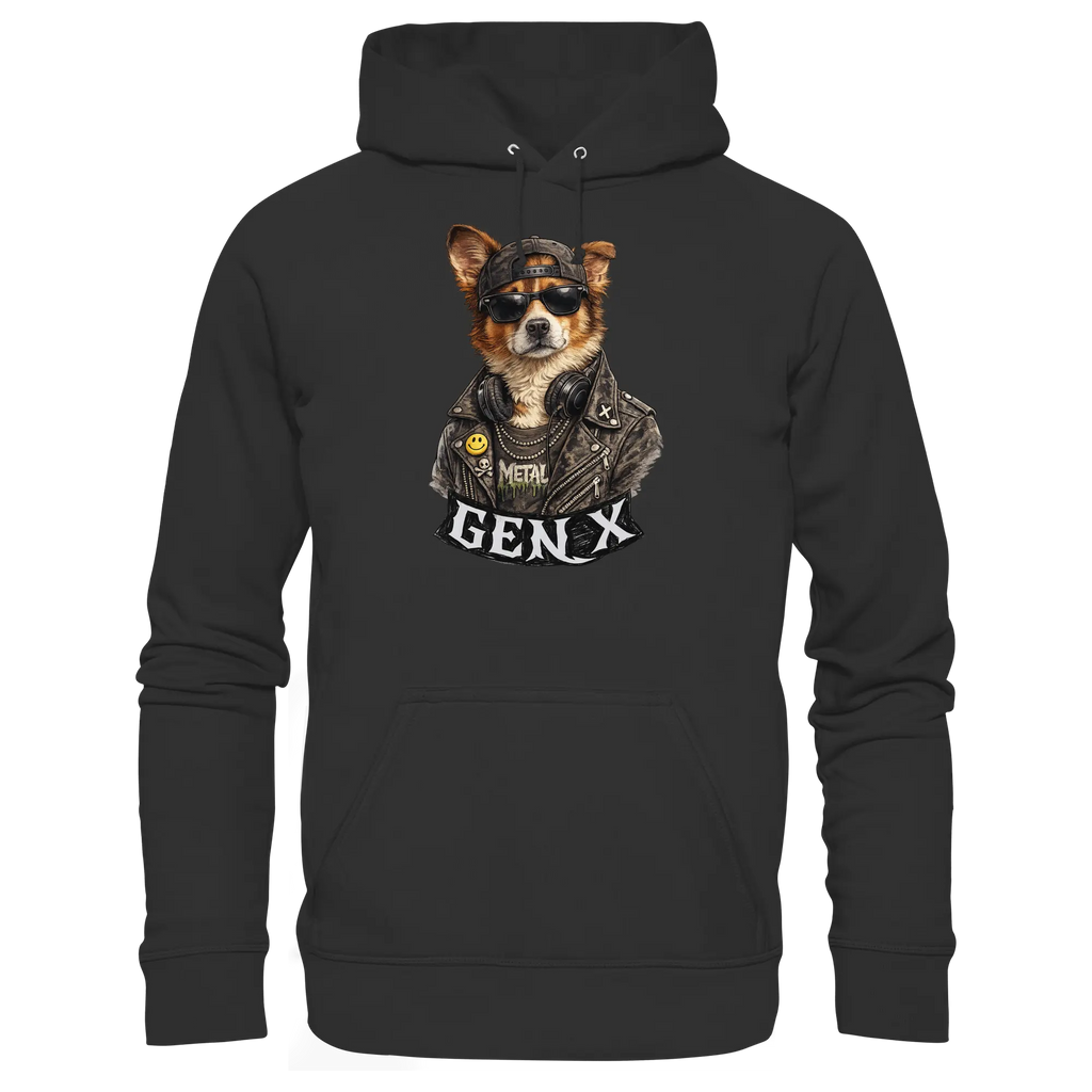 GEN X Funny Punk Dog 80s - Basic Unisex Hoodie - PAWentura