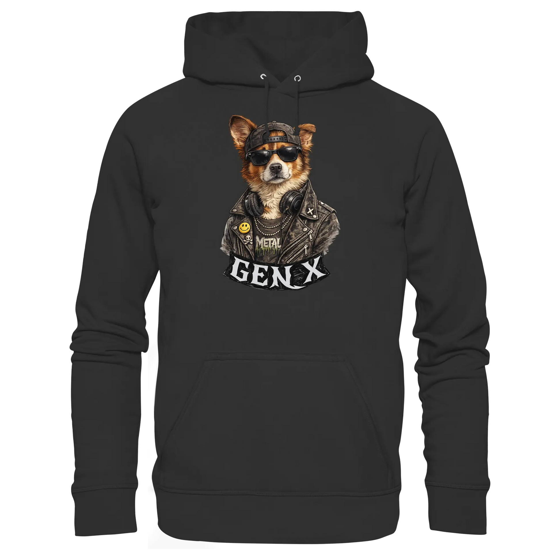 GEN X Funny Punk Dog 80s - Basic Unisex Hoodie - PAWentura